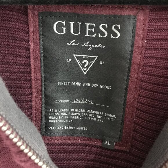Guess 1/4 Zip Mock Neck Ribbed Pullover Sweater XL - Picture 7 of 10